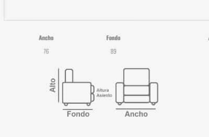 Medidas sillón MAEL